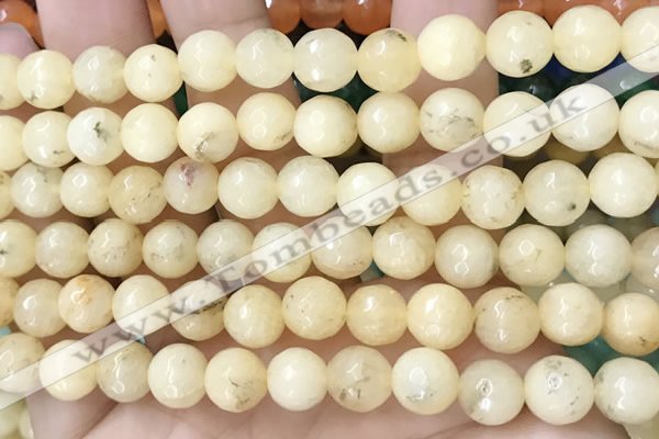 CCN6310 15.5 inches 8mm faceted round candy jade beads Wholesale
