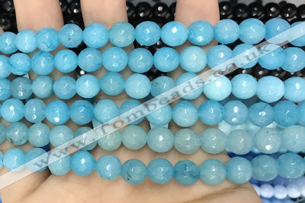 CCN6313 15.5 inches 8mm faceted round candy jade beads Wholesale