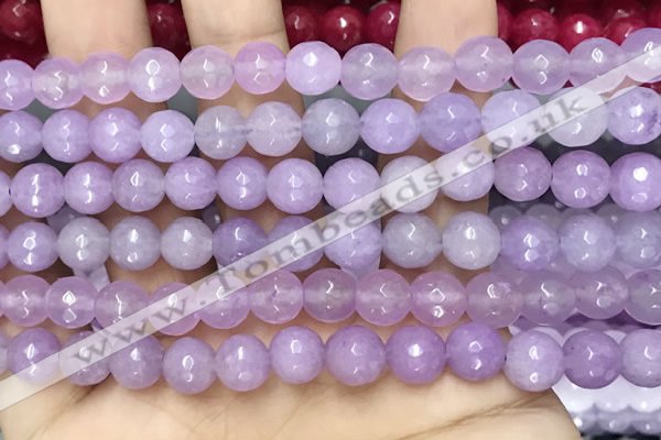 CCN6317 15.5 inches 8mm faceted round candy jade beads Wholesale