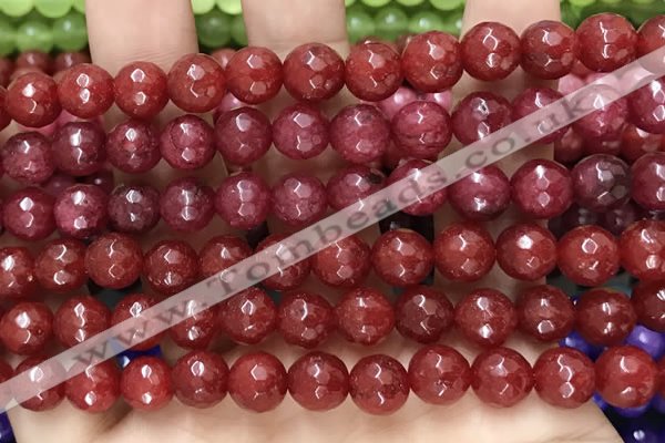 CCN6321 15.5 inches 8mm faceted round candy jade beads Wholesale