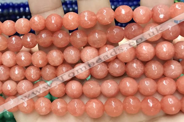 CCN6332 15.5 inches 8mm faceted round candy jade beads Wholesale