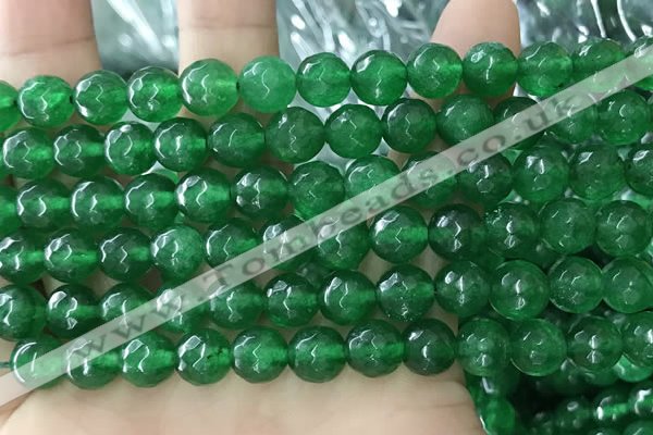 CCN6351 6mm, 8mm, 10mm, 12mm & 14mm faceted round candy jade beads