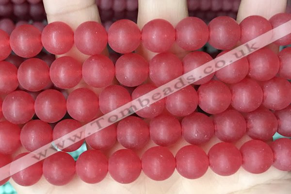 CCN6361 15.5 inches 6mm, 8mm, 10mm & 12mm round matte candy jade beads