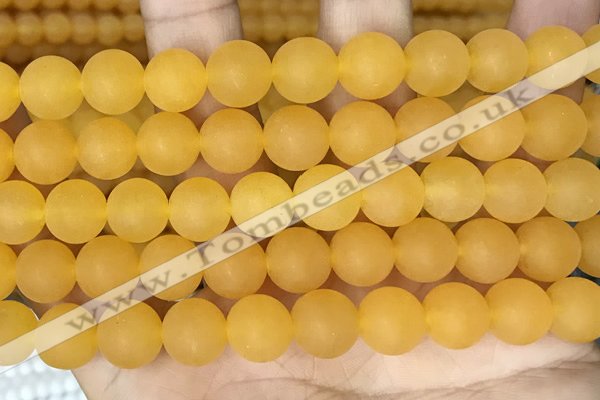 CCN6370 15.5 inches 6mm, 8mm, 10mm & 12mm round matte candy jade beads