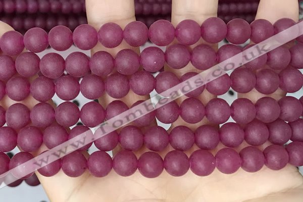 CCN6371 15.5 inches 6mm, 8mm, 10mm & 12mm round matte candy jade beads