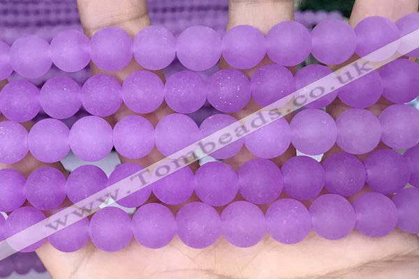 CCN6373 15.5 inches 6mm, 8mm, 10mm & 12mm round matte candy jade beads