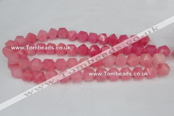 CCN661 15.5 inches 15*15mm faceted nuggets candy jade beads