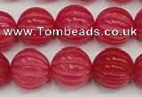 CCN677 15.5 inches 16mm carved round candy jade beads wholesale