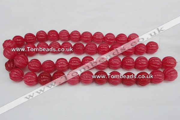 CCN677 15.5 inches 16mm carved round candy jade beads wholesale