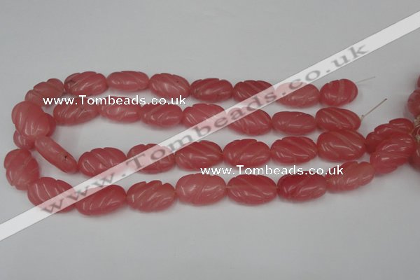 CCN681 15.5 inches 15*23mm carved oval candy jade beads wholesale