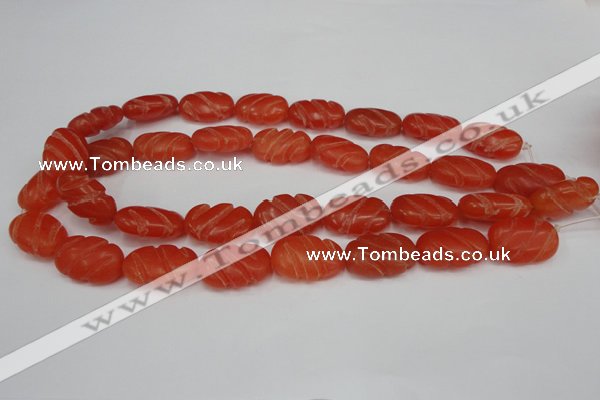 CCN682 15.5 inches 15*23mm carved oval candy jade beads wholesale