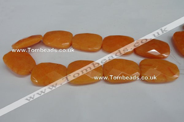 CCN700 15.5 inches 30*40mm faceted trapezoid candy jade beads