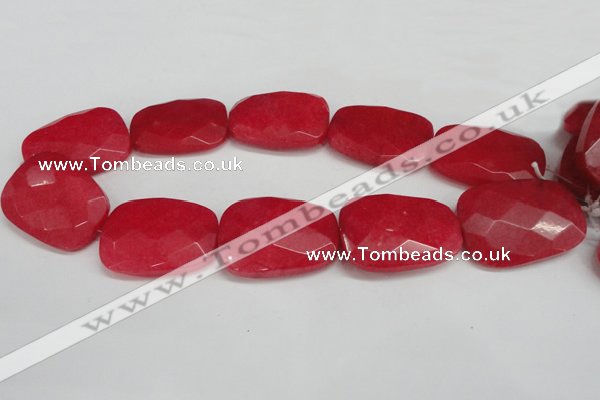 CCN704 15.5 inches 30*40mm faceted trapezoid candy jade beads