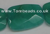 CCN709 15.5 inches 30*40mm faceted trapezoid candy jade beads