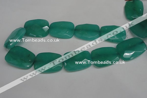 CCN709 15.5 inches 30*40mm faceted trapezoid candy jade beads