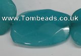 CCN710 15.5 inches 30*40mm faceted trapezoid candy jade beads
