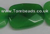 CCN713 15.5 inches 30*40mm faceted trapezoid candy jade beads