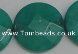 CCN715 15.5 inches 40mm faceted coin candy jade beads