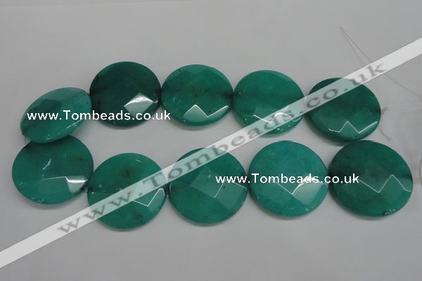 CCN715 15.5 inches 40mm faceted coin candy jade beads