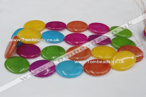 CCN726 15.5 inches 25*35mm oval candy jade beads wholesale