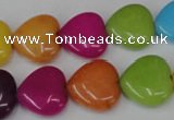 CCN727 15.5 inches 15*15mm heart candy jade beads wholesale