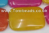 CCN731 15.5 inches 25*35mm rectangle candy jade beads wholesale