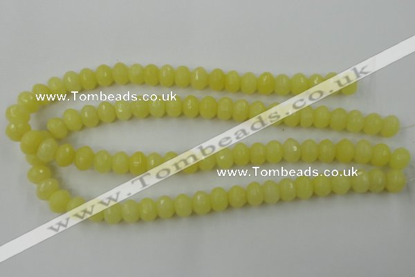 CCN907 15.5 inches 9*12mm faceted rondelle candy jade beads