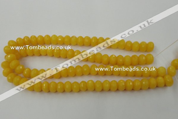 CCN908 15.5 inches 9*12mm faceted rondelle candy jade beads