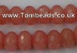 CCN918 15.5 inches 10*14mm faceted rondelle candy jade beads