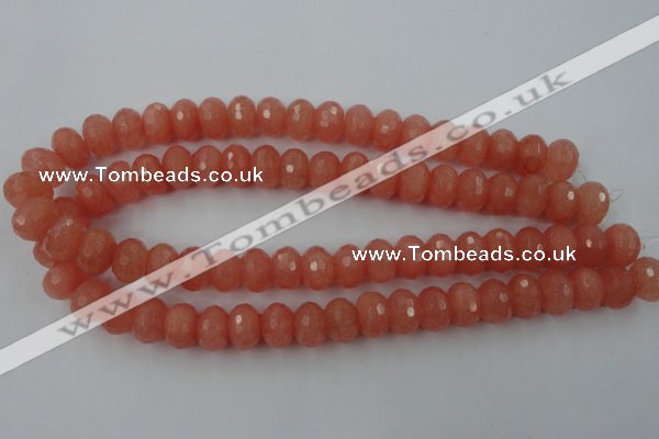 CCN918 15.5 inches 10*14mm faceted rondelle candy jade beads