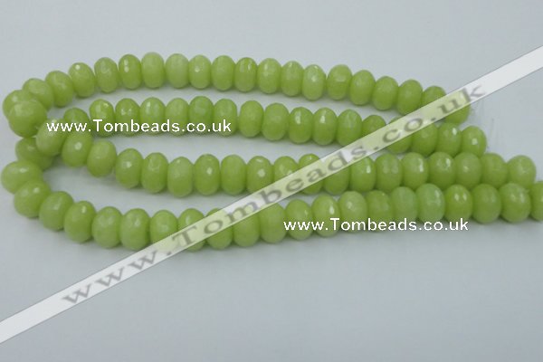 CCN923 15.5 inches 10*14mm faceted rondelle candy jade beads