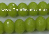 CCN934 15.5 inches 12*16mm faceted rondelle candy jade beads