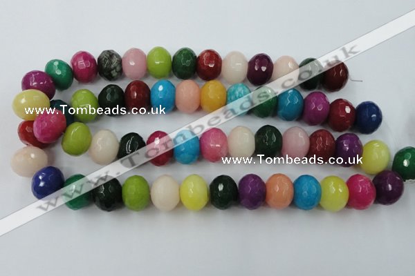 CCN956 15.5 inches 14*18mm faceted rondelle mixed color candy jade beads