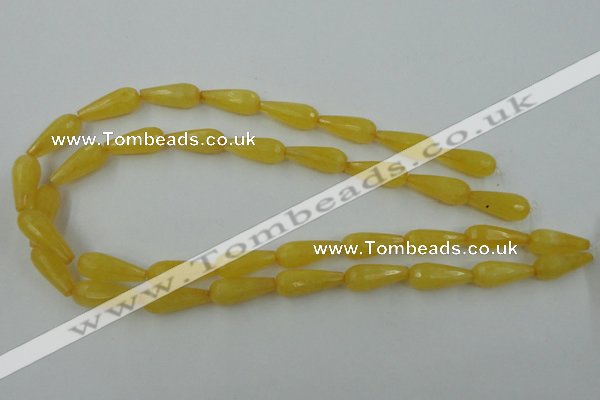 CCN977 15.5 inches 9*22mm faceted teardrop candy jade beads