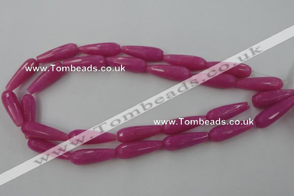 CCN982 15.5 inches 10*30mm faceted teardrop candy jade beads