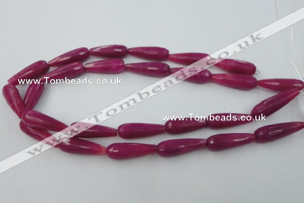 CCN983 15.5 inches 10*30mm faceted teardrop candy jade beads