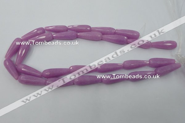 CCN984 15.5 inches 10*30mm faceted teardrop candy jade beads