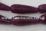 CCN985 15.5 inches 10*30mm faceted teardrop candy jade beads