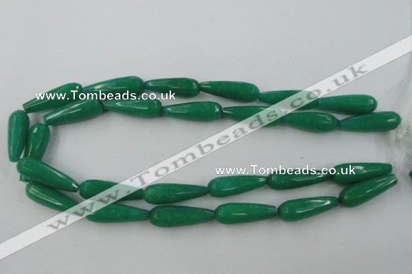 CCN986 15.5 inches 10*30mm faceted teardrop candy jade beads