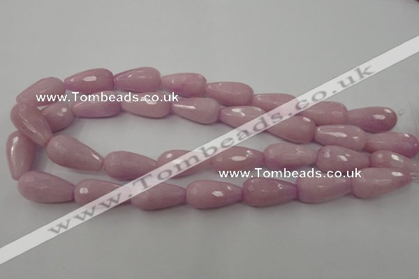 CCN988 15.5 inches 13*25mm faceted teardrop candy jade beads