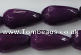 CCN991 15.5 inches 13*25mm faceted teardrop candy jade beads