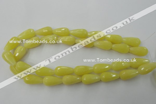 CCN993 15.5 inches 13*25mm faceted teardrop candy jade beads