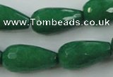 CCN996 15.5 inches 13*25mm faceted teardrop candy jade beads