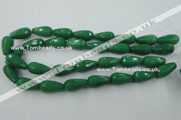 CCN996 15.5 inches 13*25mm faceted teardrop candy jade beads
