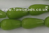 CCN997 15.5 inches 13*25mm faceted teardrop candy jade beads