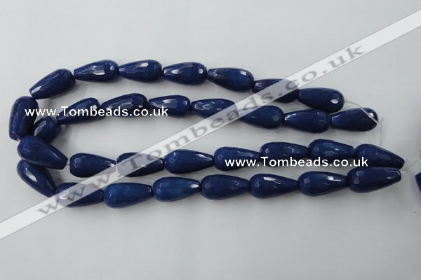 CCN999 15.5 inches 13*25mm faceted teardrop candy jade beads