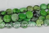 CCO130 15.5 inches 8mm flat round dyed natural chrysotine beads