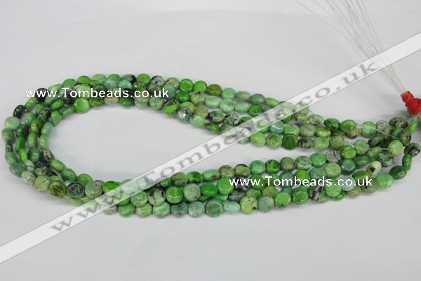 CCO130 15.5 inches 8mm flat round dyed natural chrysotine beads