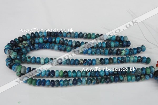 CCO171 15.5 inches 6*10mm rondelle dyed natural chrysotine beads