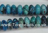 CCO172 15.5 inches 6*12mm rondelle dyed natural chrysotine beads